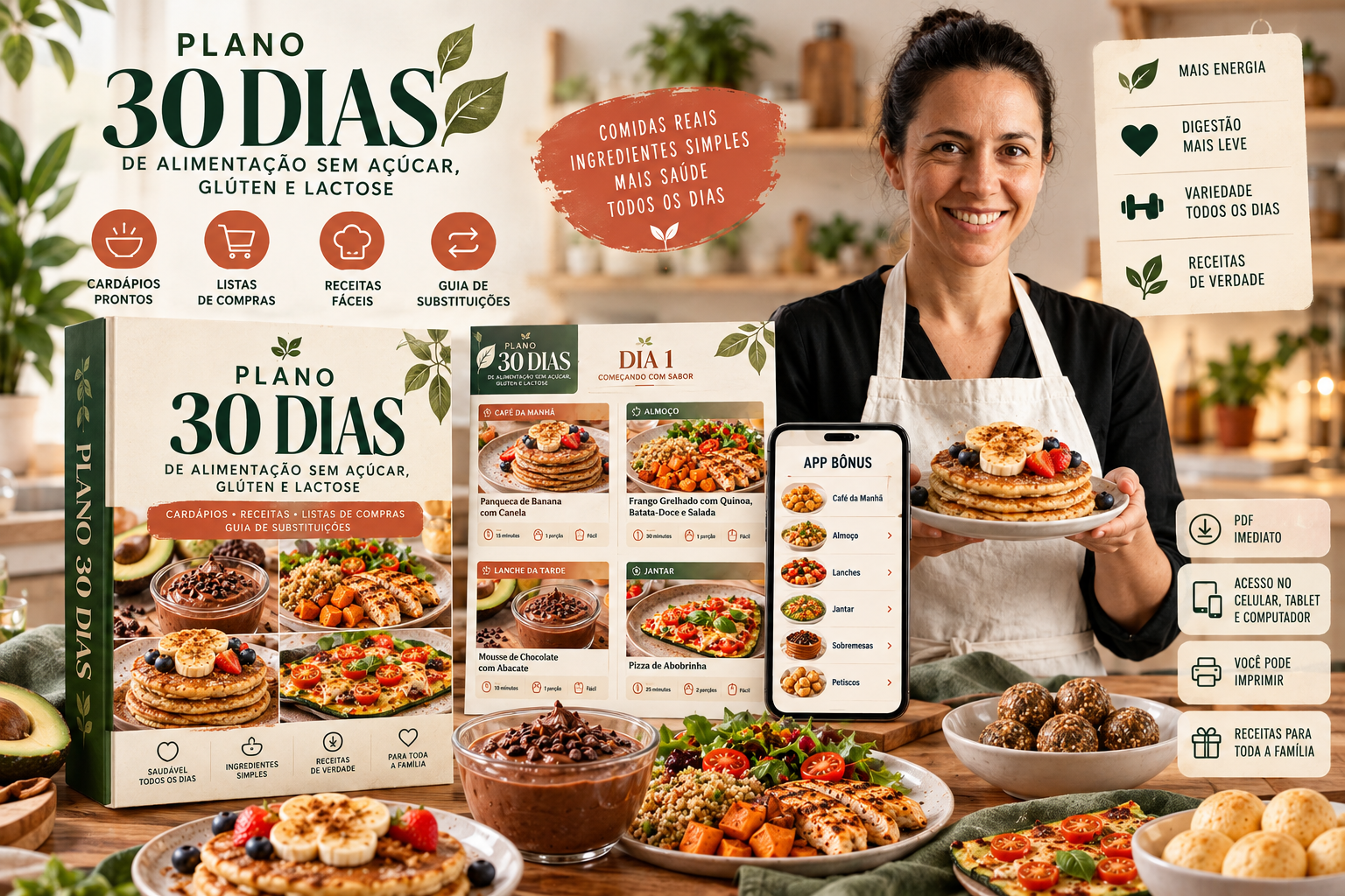 30 Dias de Alimentação Sem Açúcar, Glúten e Lactose